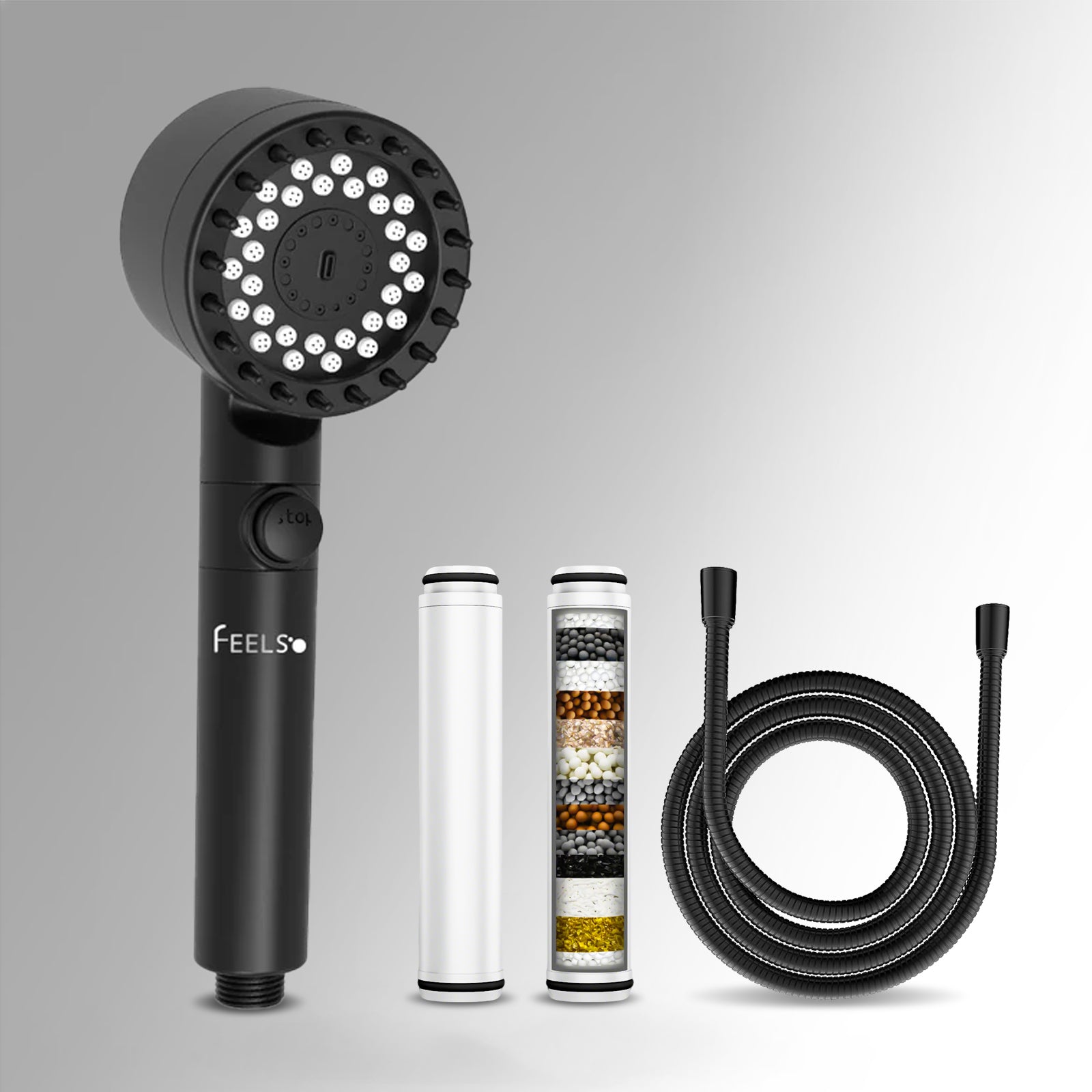 New Upgrade FEELSO DY5 Massage Handheld Filter Showerhead